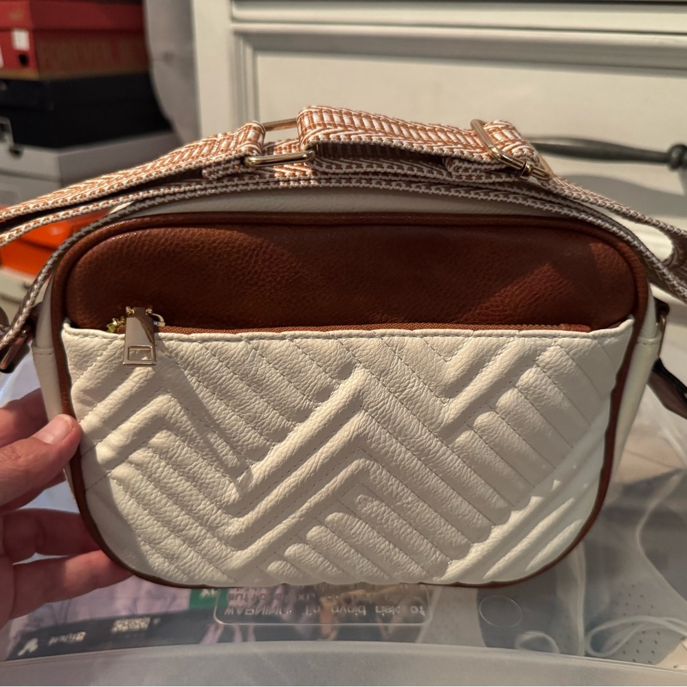 Brown and Cream Quilted Women's Bag